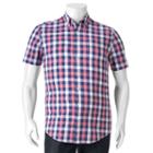 Big & Tall Sonoma Goods For Life&trade; Modern-fit Plaid Poplin Button-down Shirt, Men's, Size: Xl Tall, Med Red