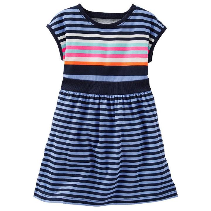 Girls 4-8 Oshkosh B'gosh&reg; Drop-shoulder Striped Dress, Girl's, Size: 5, Blue
