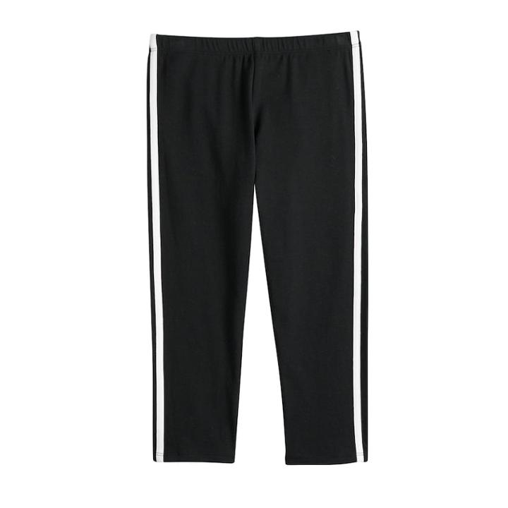 Girls 7-16 So&reg; Pieced Core Capri Leggings, Size: 7-8, Black