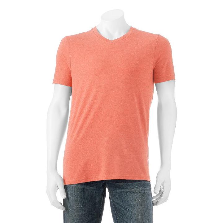 Men's Urban Pipeline&reg; Ultimate V-neck Fashion Tee, Size: Medium, Lt Orange