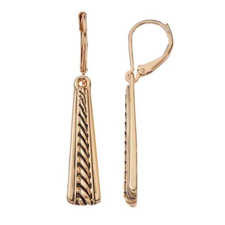 Dana Buchman Textured Linear Drop Earrings, Women's, Gold