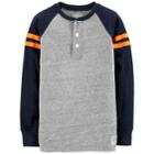 Boys 4-12 Oshkosh B'gosh&reg; Striped Raglan Henley, Size: 8, Blue
