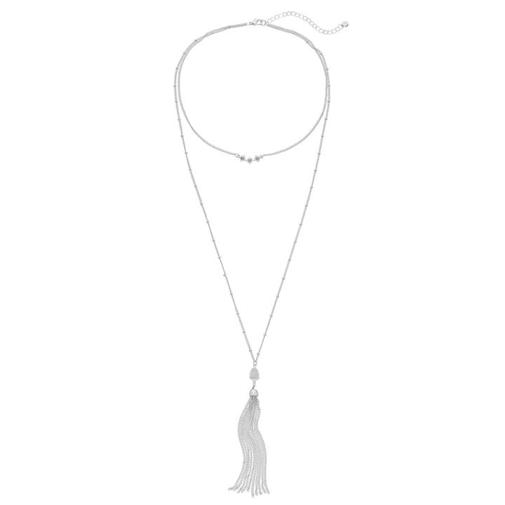 Lc Lauren Conrad Starburst Layered Choker Necklace, Women's, White