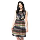 Women's Ile New York Striped Fit & Flare Dress, Size: 18, Multicolor