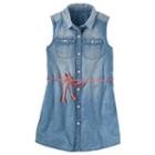 Girls 4-12 Oshkosh B'gosh&reg; Button-front Chambray Dress, Size: 6, Blue Other