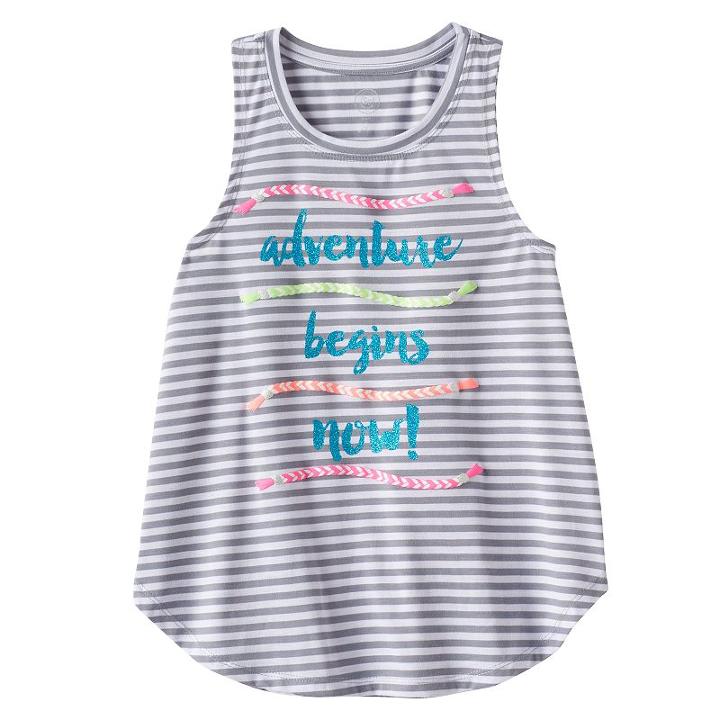 Girls 7-16 & Plus Size So&reg; Curved Hem Swing Tank Top, Girl's, Size: 16 1/2, Med Grey