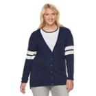 Juniors' Plus Size So&reg; Perfectly Soft Button-front Cardigan, Girl's, Size: 2xl, Dark Blue