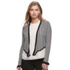 Juniors' Candies&reg; Pointelle Cropped Wrap Cardigan, Teens, Size: Xs, Marshmallow Black