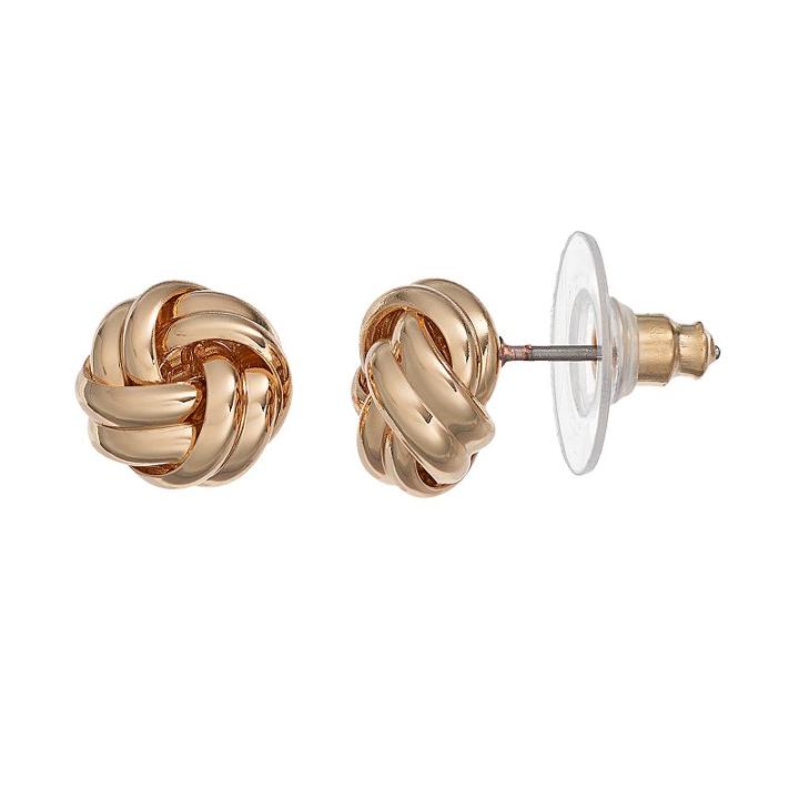 Chaps Love Knot Stud Earrings, Women's, Gold
