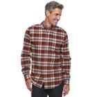 Big & Tall Croft & Barrow&reg; True Comfort Plaid Classic-fit Flannel Button-down Shirt, Men's, Size: Xl, Brown