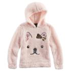 Girls 7-16 Miss Chievous Sequin Face Sherpa Hoodie, Size: Xl, Med Pink