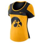 Women's Nike Iowa Hawkeyes Enzyme-washed Colorblock Tee, Size: Medium, Multicolor