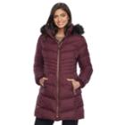 Women's Apt. 9&reg; Hooded Faux-fur Trim Jacket, Size: Xl, Dark Red