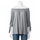 Women's French Laundry Smocked Off-the-shoulder Top, Size: Large, White Oth