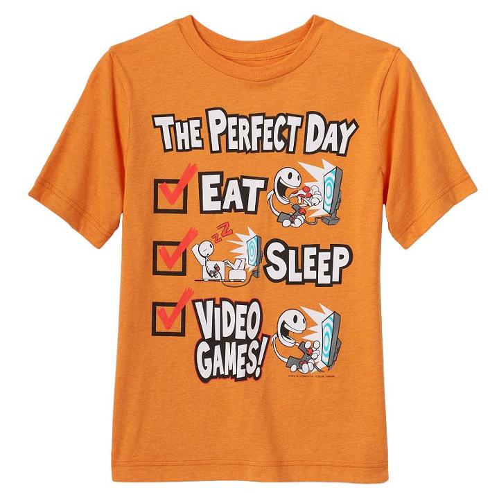 Boys 8-20 The Perfect Day List Tee, Boy's, Size: Large, Drk Orange