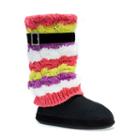 Muk Luks Women's Fiona Striped Boot Slippers, Size: Medium, Multicolor