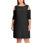 Plus Size Chaps Cut-out Shoulder Jersey Fit & Flare Dress, Women's, Size: 22 W, Black