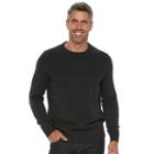 Men's Croft & Barrow&reg; Classic-fit Textured Yoke Crewneck Sweater, Size: Large, Dark Grey