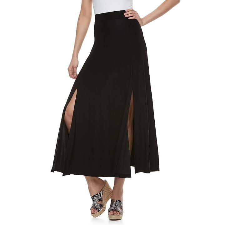 Women's Jennifer Lopez Slit Maxi Skirt, Size: Small, Black