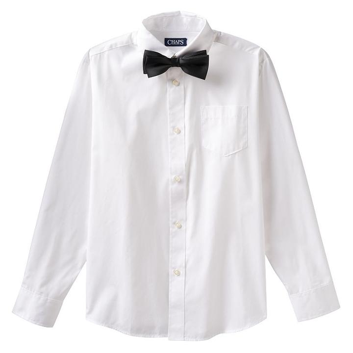 Boys 4-7 Chaps Bow-tie & Shirt Set, Boy's, Size: 12, White