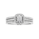 Lovemark 10k White Gold 1/2 Carat T.w. Diamond Cluster Engagement Ring Set, Women's, Size: 7