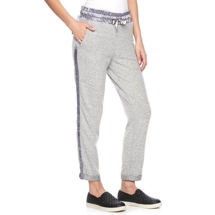 Women's Juicy Couture Satin Trim Pants, Size: Xs, Med Grey
