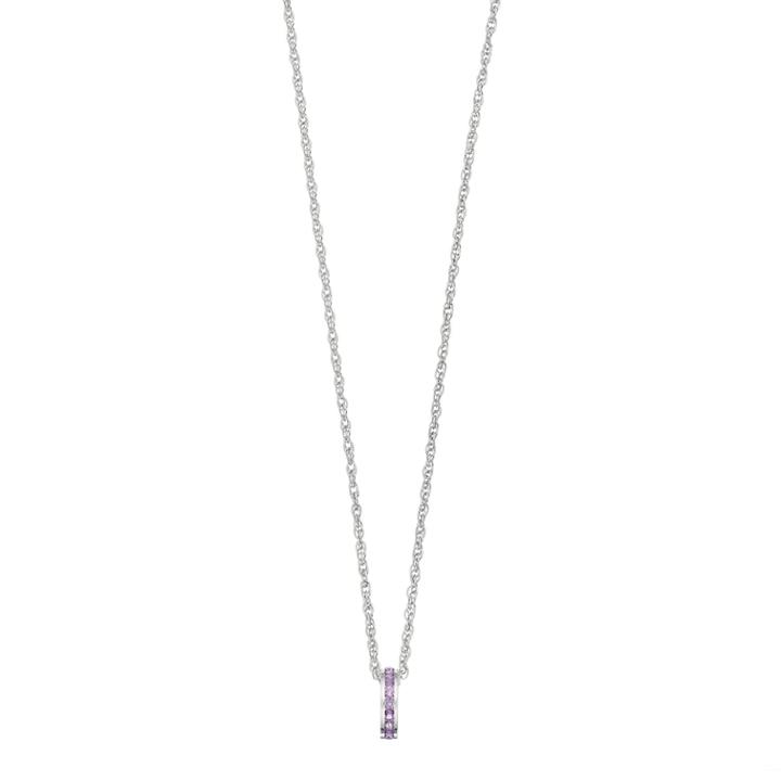 Traditions Sterling Silver Channel-set Amethyst Birthstone Pendant Necklace, Women's, Size: 18, Purple