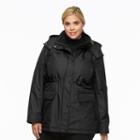 Plus Size Croft & Barrow&reg; Hooded Anorak Rain Jacket, Women's, Size: 3xl, Black
