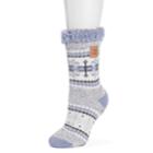 Women's Muk Luks Patterned Cabin Slipper Socks, Size: L-xl, Dark Grey