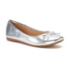 So&reg; Candy Girls' Ballet Flats, Size: 1, Silver
