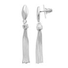 Napier Herringbone Chain Tassel Nickel Free Drop Earrings, Women's, Silver