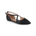 Journee Collection Malina Women's D'orsay Flats, Girl's, Size: 6.5, Black
