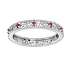 Stacks And Stones Sterling Silver Lab-created Ruby Stack Ring, Women's, Size: 9, Red
