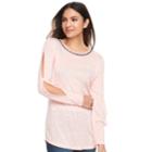 Women's Juicy Couture Embellished Slit Sleeve Top, Size: Large, Light Pink