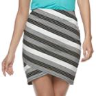 Juniors' Joe B Striped Cross Front Ribbed Skirt, Teens, Size: Xl, Oxford