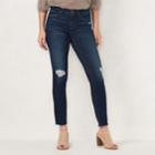 Women's Lc Lauren Conrad Feel Good Midrise Skinny Jeans, Size: 14 Short, Dark Blue