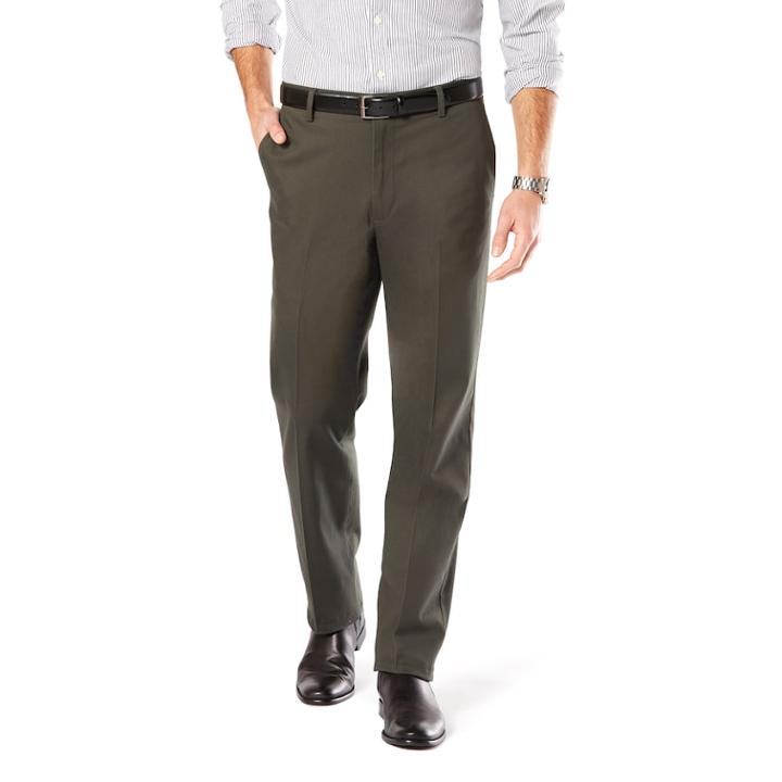 Men's Dockers&reg; Straight-fit Stretch Signature Khaki Pants D2, Size: 34x32, Green