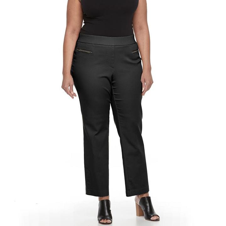 Plus Size Croft & Barrow&reg; Polished Pull-on Pants, Women's, Size: 18 W, Black