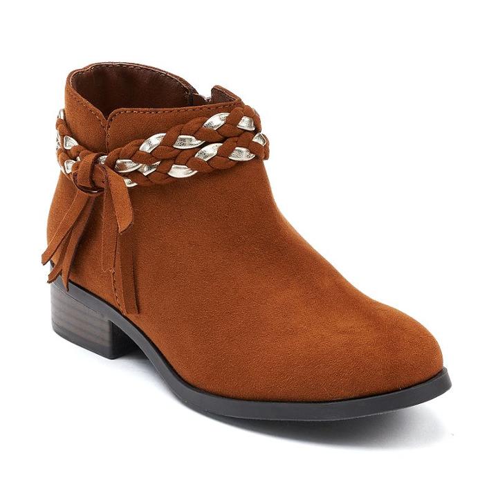 So&reg; Becky Girls' Ankle Boots, Size: 13, Brown
