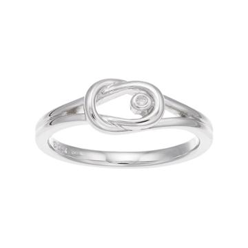 Boston Bay Diamonds Sterling Silver Diamond Accent Interlocking Ring, Women's, Size: 8, White