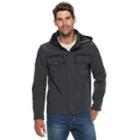 Men's Urban Republic Softshell Hooded Moto Jacket, Size: Large, Silver