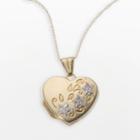 18k Gold Two Tone Heart And Flower Locket, Women's, Size: 18, Yellow