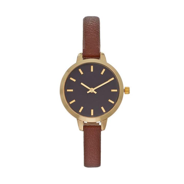 Women's Brown Faux Leather Watch, Size: Xs-s