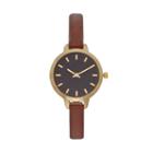 Women's Brown Faux Leather Watch, Size: Xs-s