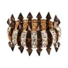 Gs By Gemma Simone Two Tone Simulated Crystal Studded Arrow Stretch Bracelet, Women's, White
