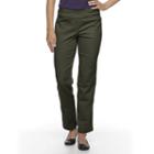Petite Croft & Barrow&reg; Perfectly Slimming Straight-leg Pants, Women's, Size: 10 Short, Dark Green