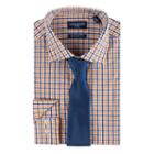Men's Nick Dunn Modern-fit Patterned Easy-care Spread-collar Dress Shirt & Tie Set, Size: S 34/35, Orange