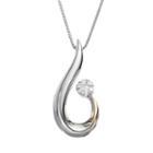 Wishes & Dreams By Leeza Gibbons Diamond Accent Sterling Silver & 10k Gold Two Tone Teardrop Pendant, Women's, White