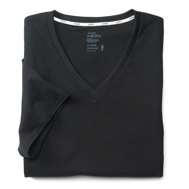 Men's Jockey&reg; 3-pack Staycool+&trade; V-neck Tees, Size: Medium, Black