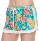 Juniors' Social Angel Floral Eyelet Soft Shorts, Women's, Size: Large, Multicolor